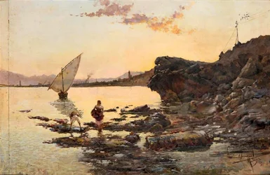 Malaga Beach at Dusk